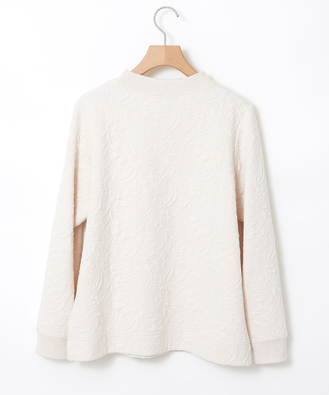 フラワージャカード モックネック トレーナー