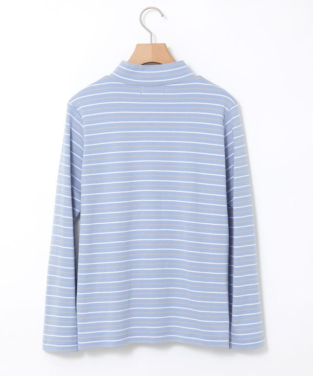 ボーダー ハイネック カットソー【ウガンダ オーガニック コットン】