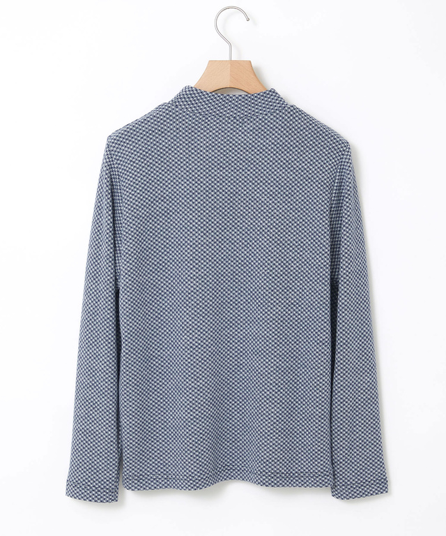 チェックジャカード ハイネックプルオーバー