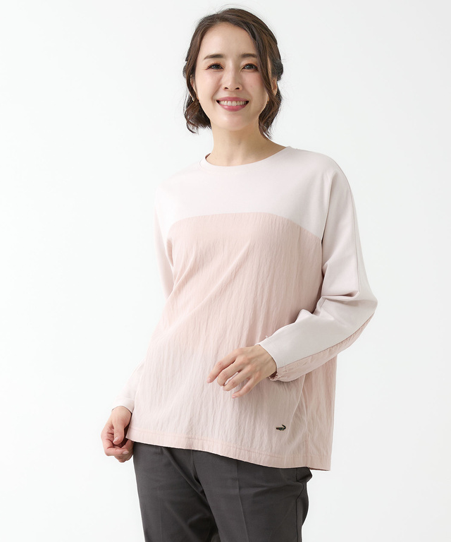 異素材 切り替え プルオーバー