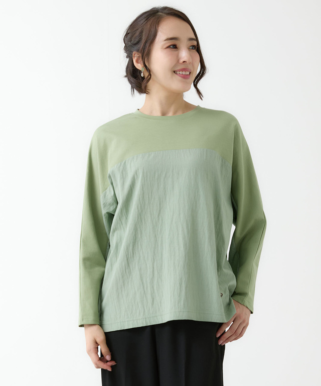 異素材 切り替え プルオーバー