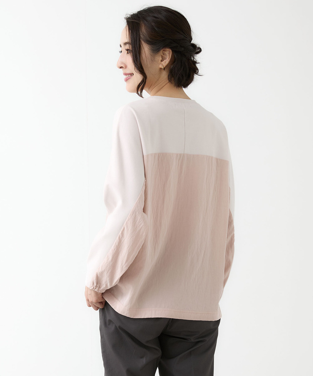 異素材 切り替え プルオーバー