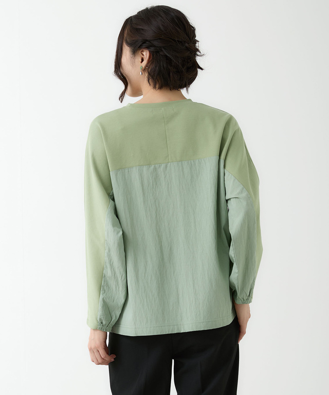 異素材 切り替え プルオーバー