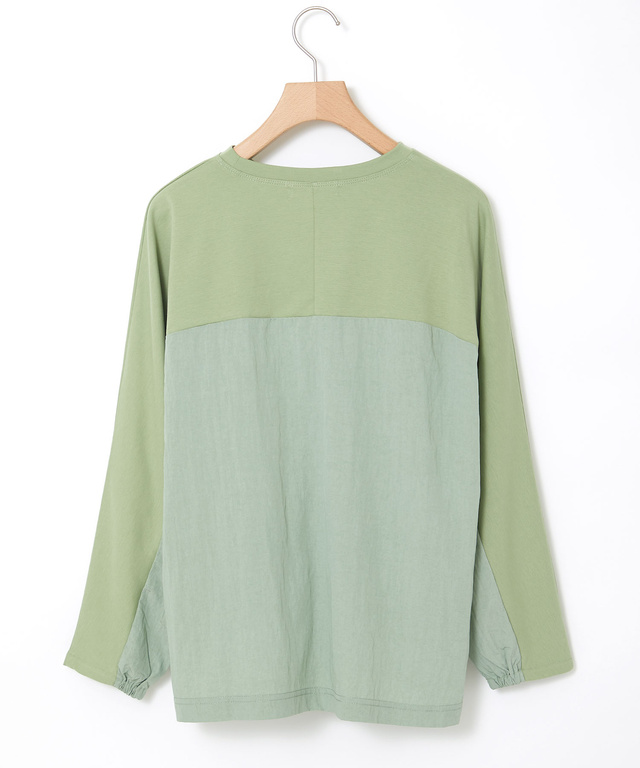 異素材 切り替え プルオーバー