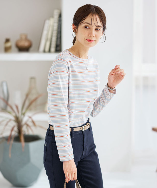 マルチボーダー プルオーバー  カットソー