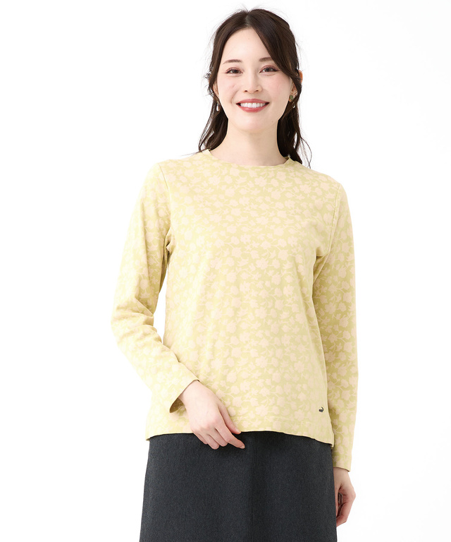 総柄プリント スムース カットソー