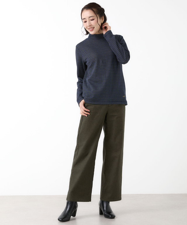 接結 ハイネック カットソー