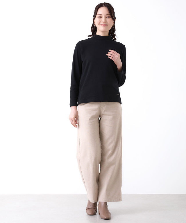 スムース ハイネック カットソー