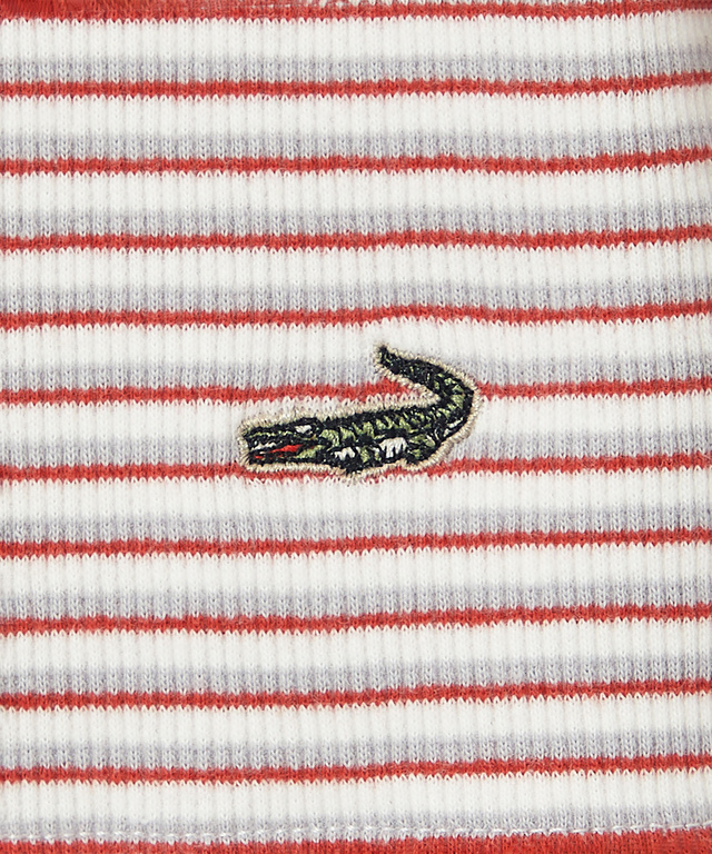 リブボーダー ハイネック カットソー