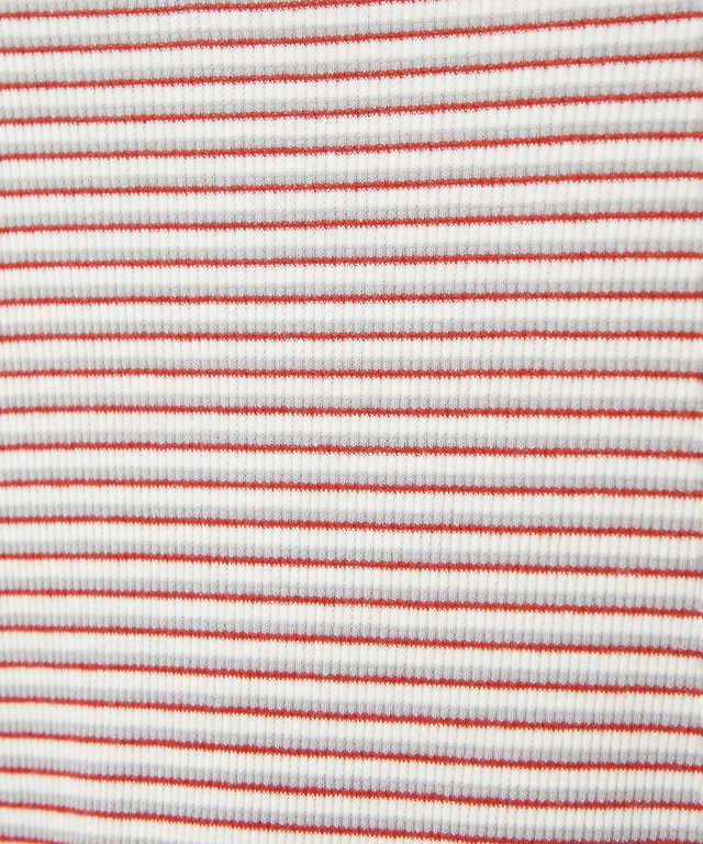 リブボーダー ハイネック カットソー