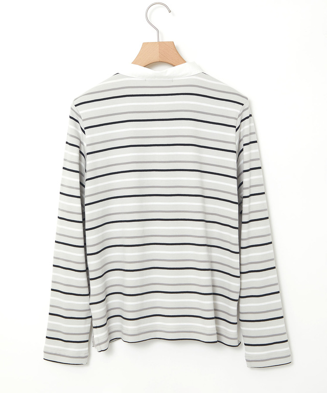 ボーダー 長袖 ポロシャツ