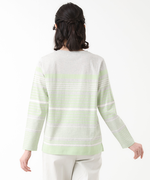 パネルボーダー 長袖 Tシャツ