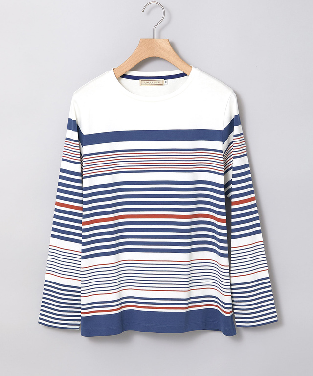 パネルボーダー 長袖 Tシャツ