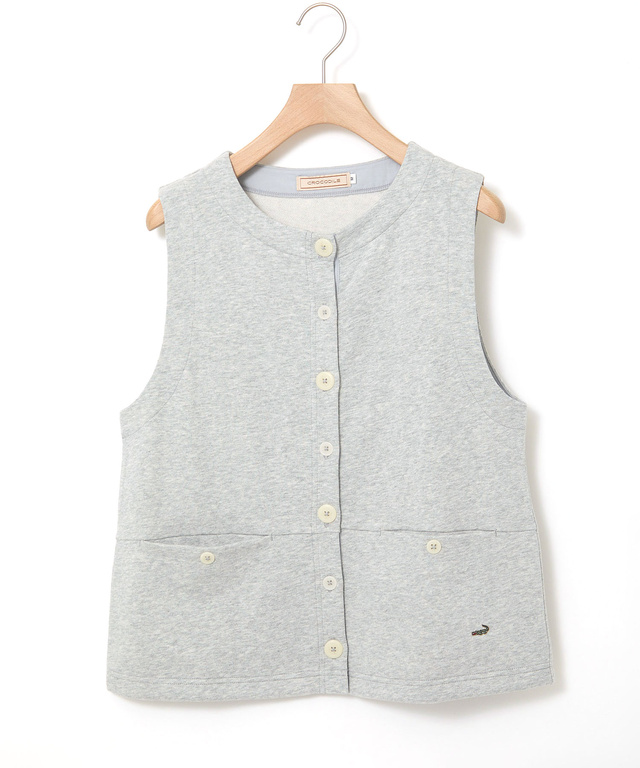 ミニ裏毛 ボタン ベスト