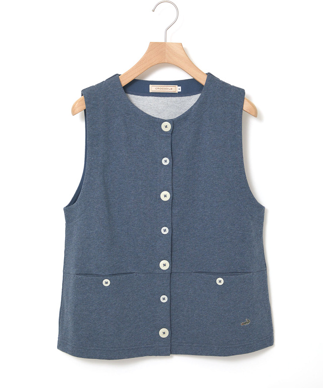 ミニ裏毛 ボタン ベスト