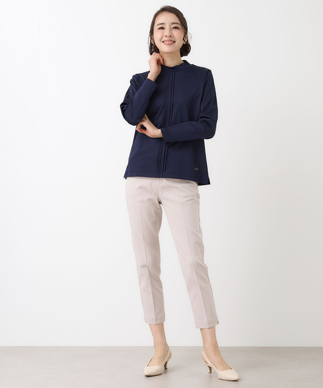 天竺 モックネック Tシャツ