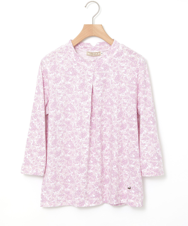 花柄プリント ハイネック プルオーバー