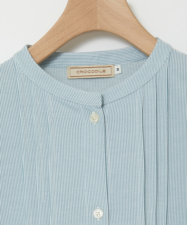 ストライプ ピンタック チュニック