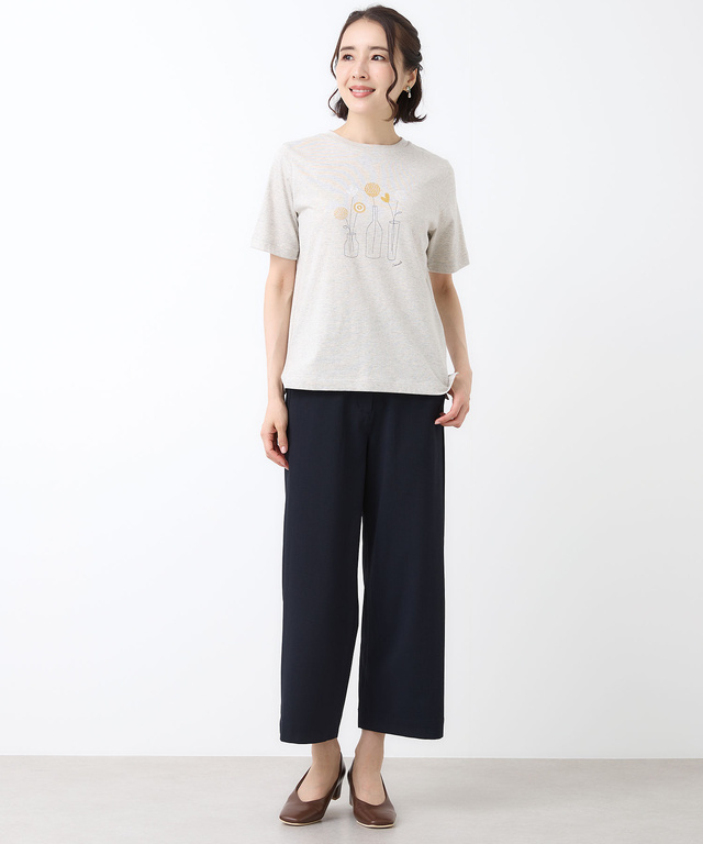 フラワーモチーフ 半袖 Tシャツ