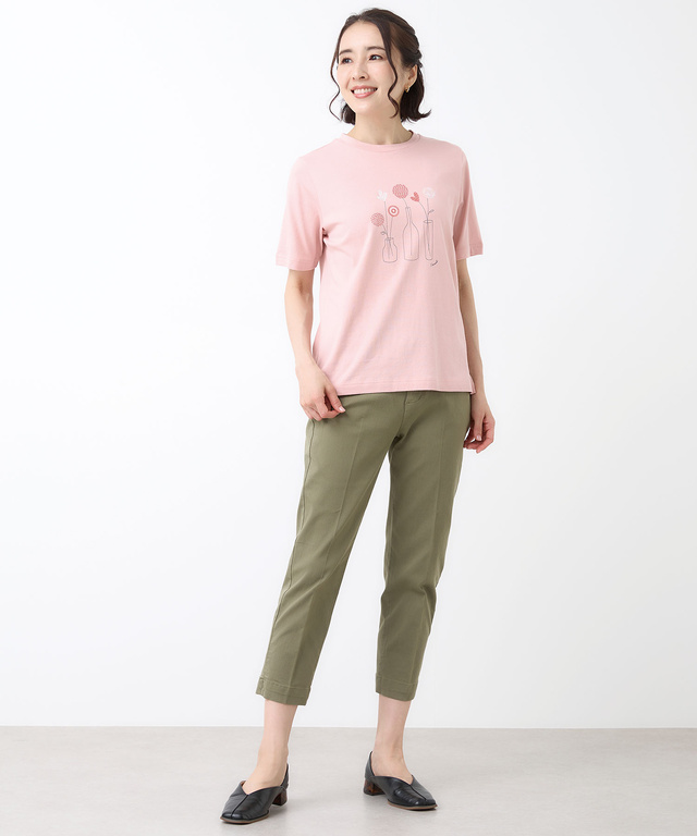 フラワーモチーフ 半袖 Tシャツ