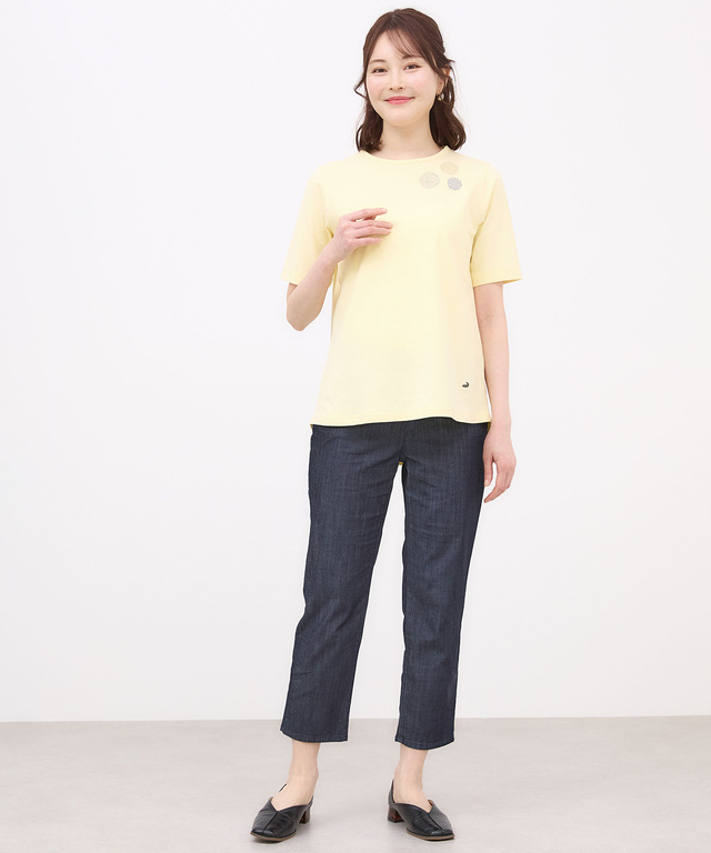 ブローチプリント 半袖 Tシャツ