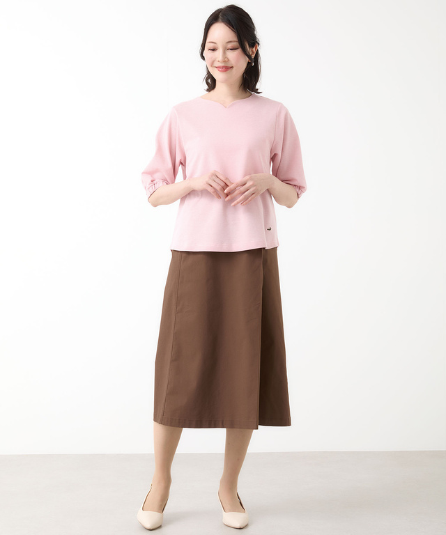 ピンボーダー パフスリーブ カットソー