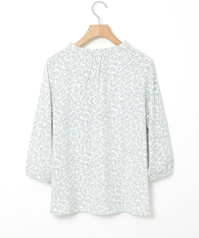 総柄プリント フリル襟 カットソー