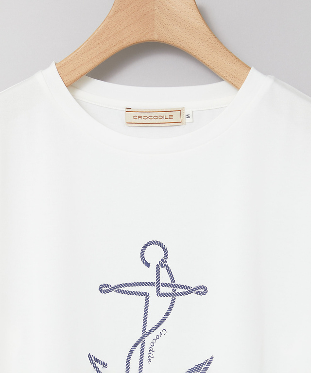 プレーティング天竺 アンカー柄 Tシャツ【UVカット】