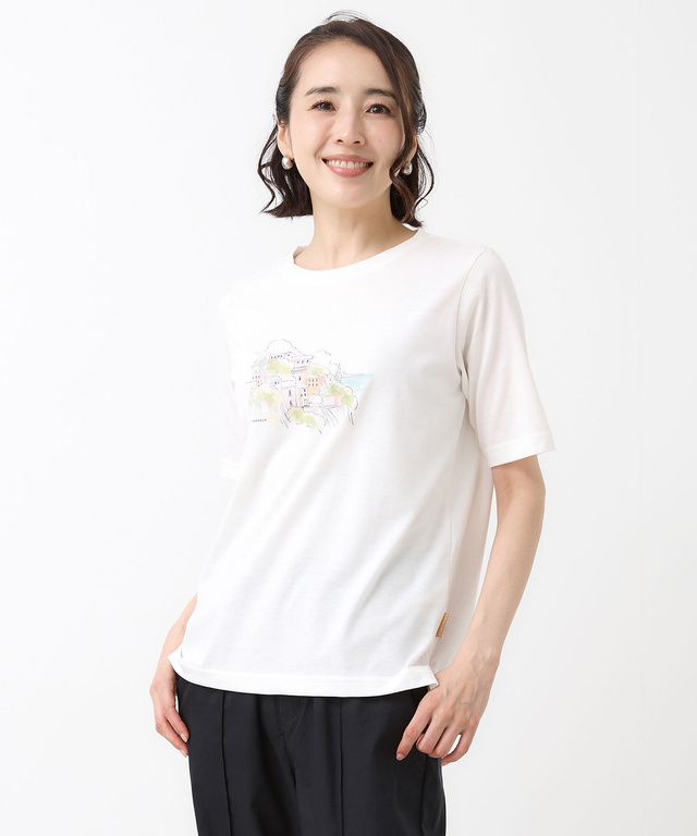 水彩調 プリント  Tシャツ【吸汗速乾】
