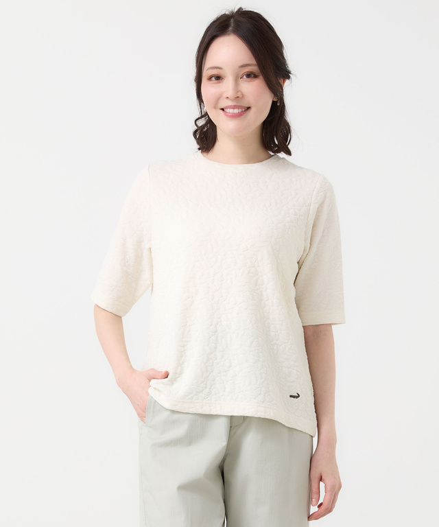 ボタニカル柄 ジャカード カットソー