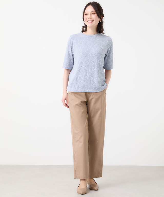 ボタニカル柄 ジャカード カットソー