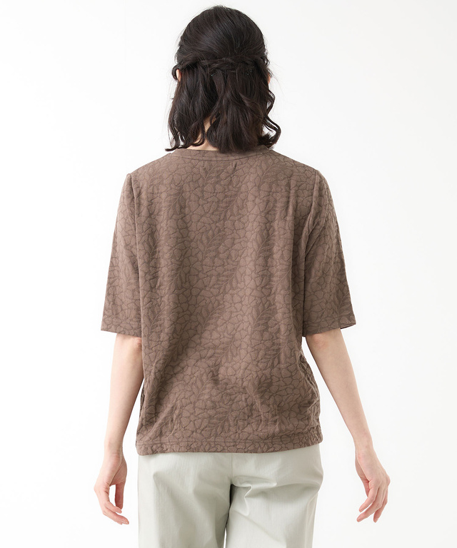 ボタニカル柄 ジャカード カットソー