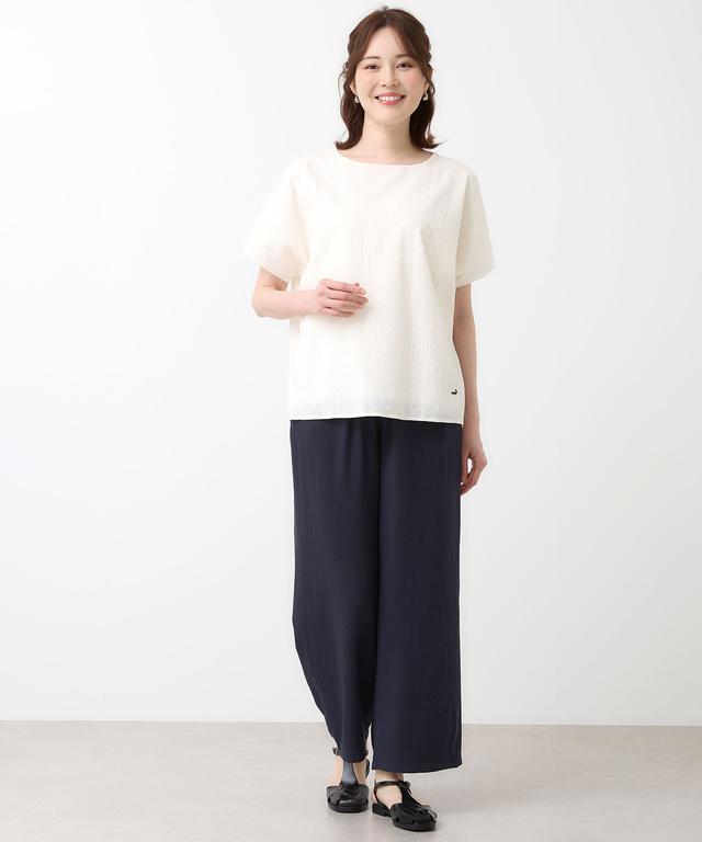 刺繍切り替え プルオーバー カットソー【オンラインショップ・一部店舗限定】