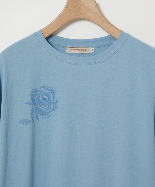 フラワープリント 天竺 Tシャツ