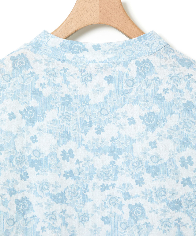 花柄プリント 七分袖 Tシャツ