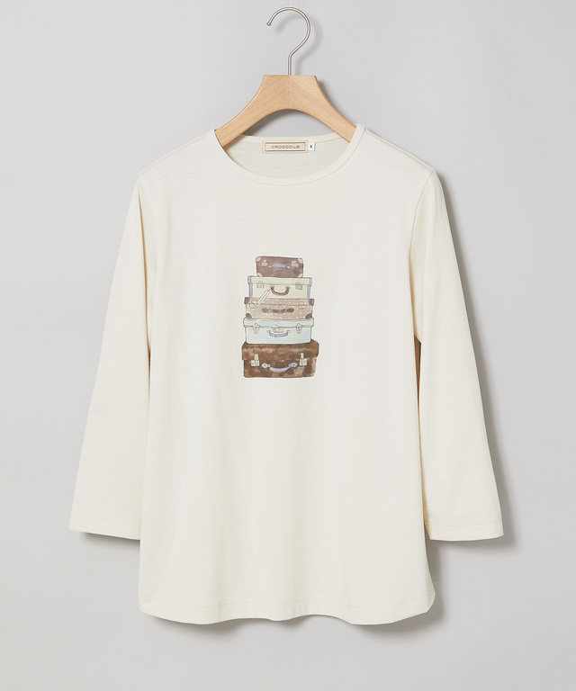 プリント 七分袖 Tシャツ