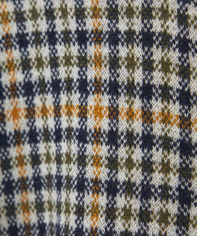 クロコダイルタータン ウールブレンド カーディガン