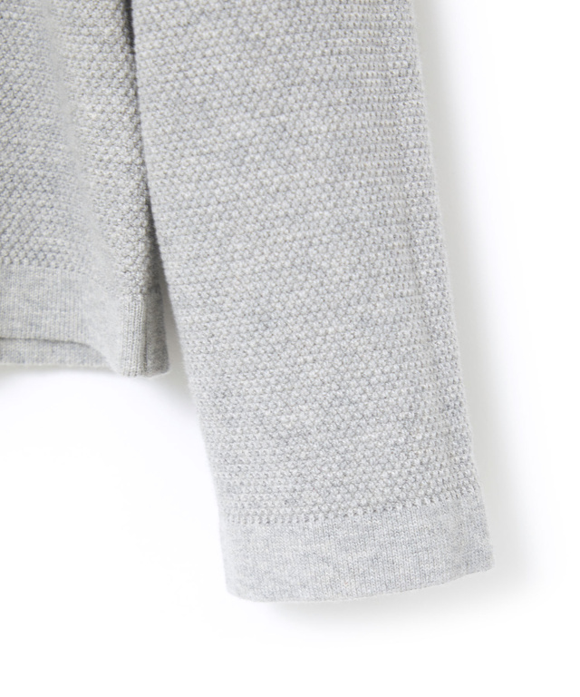 ウールブレンド 鹿の子編み ニットカーディガン【手洗いOK】