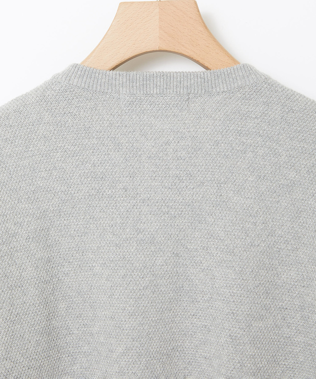 ウールブレンド 鹿の子編み ニットカーディガン【手洗いOK】