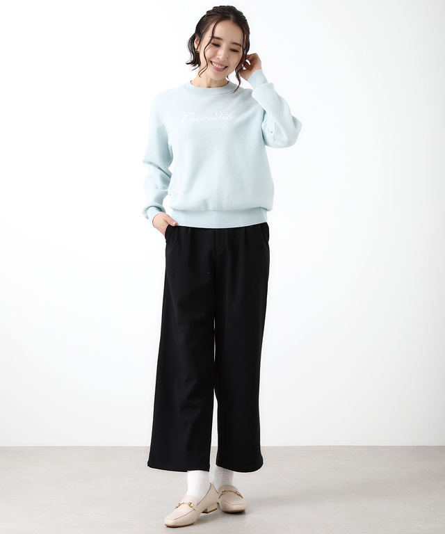 ロゴ ニット トレーナー【手洗いOK】