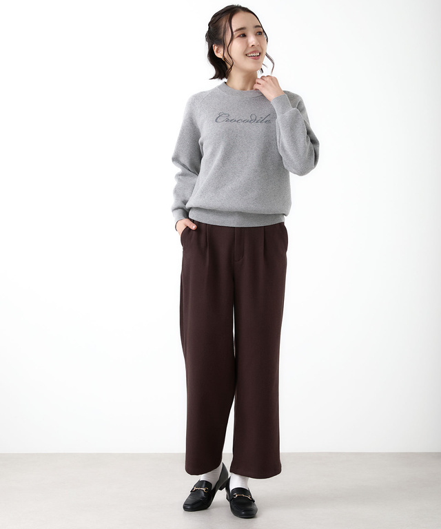 ロゴ ニット トレーナー【手洗いOK】