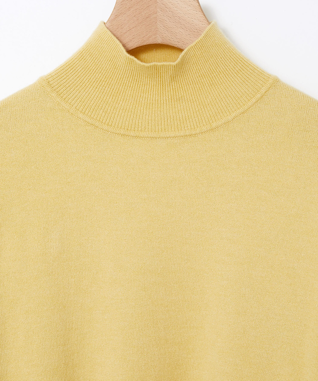 ウールブレンド アゼハイネック ニットカットソー【手洗いOK】