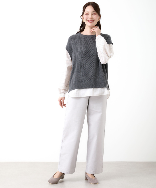 ストライプ ドッキング ニット【手洗いOK】【オンラインショップ限定】