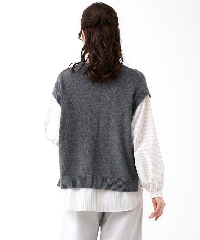 ストライプ ドッキング ニット【手洗いOK】【オンラインショップ限定】