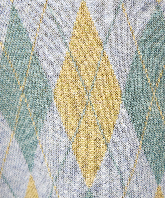 ウールブレンド アーガイル柄 ニット【手洗いOK】