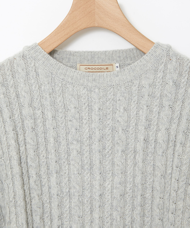 ウールブレンド ケーブル ニット