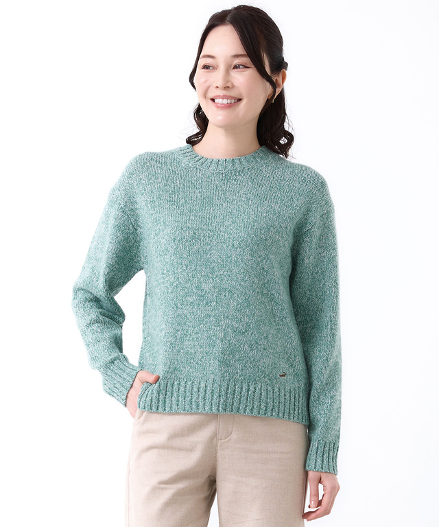 ウールブレンド カラーネップ ニット【手洗いOK】