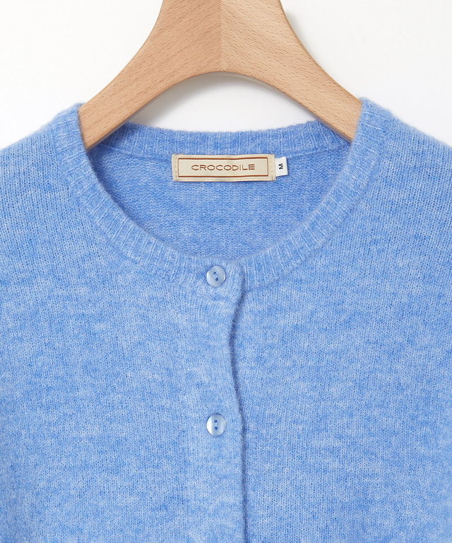 ウールブレンド フレア ニットカーディガン【手洗いOK】