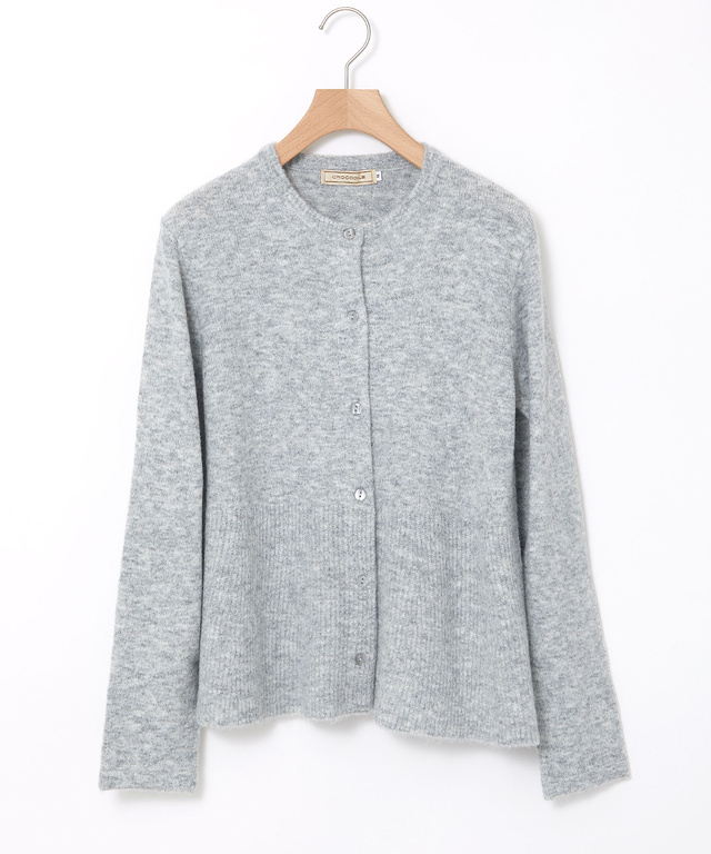 ウールブレンド フレア ニットカーディガン【手洗いOK】