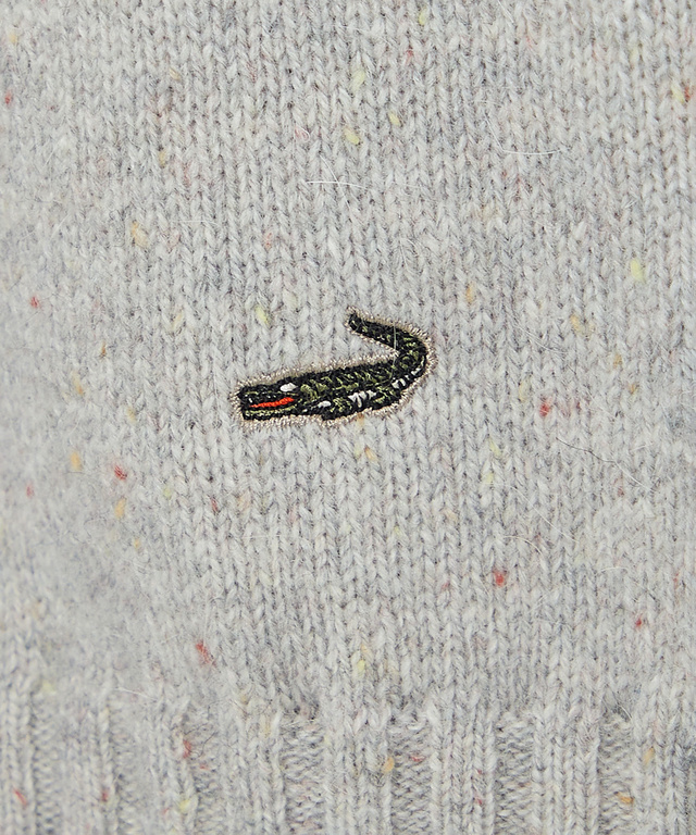 ウールブレンド ハイネック ネップ ニットチュニック【手洗いOK】【オンラインショップ限定】